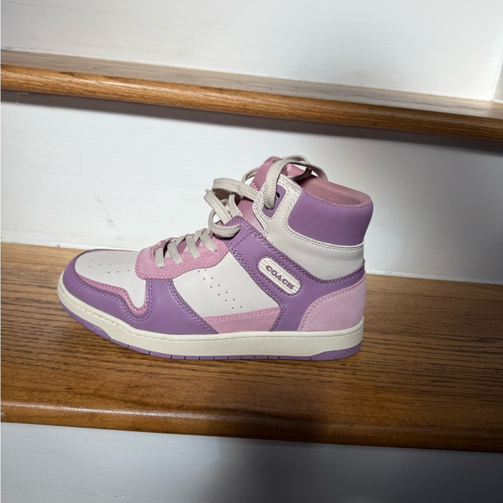 Womens High-Top Sneakers - Purple and White